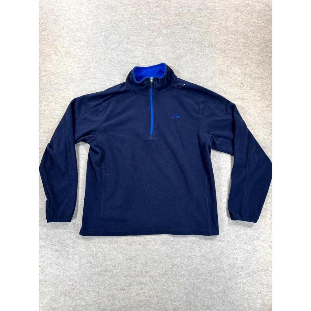 C9 By Champion Fleece Sweater Mens Medium Blue Logo Mock Neck Quarter Zip Casual